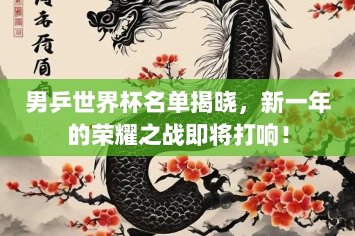 男乒世界杯名单揭晓，新一年的荣耀之战即将打响！