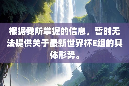 根据我所掌握的信息，暂时无法提供关于最新世界杯E组的具体形势。