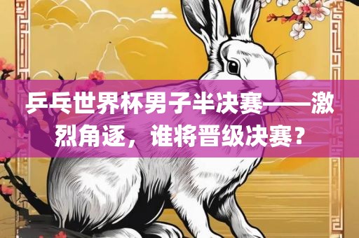 乒乓世界杯男子半决赛——激洪湖市顺升工程机械租赁有限公司烈角逐，谁将晋级决赛？