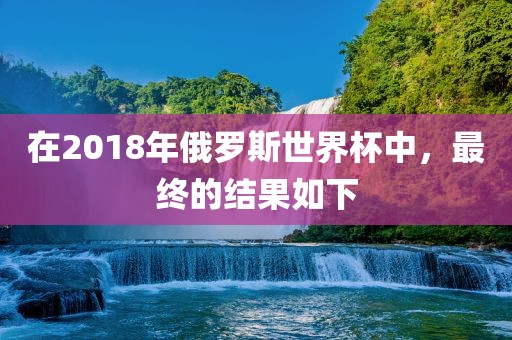 在2018年俄罗斯世界杯中，最终的结果如下