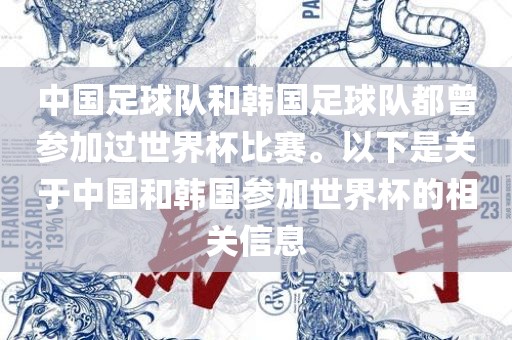中国足球队和韩国足球队都曾参加过世界杯比赛。以下是关于中国和韩国参加世界杯的相关信息