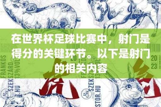 在世界杯足球比赛中，射门是得分的关键环节。以下是射门的相关内容