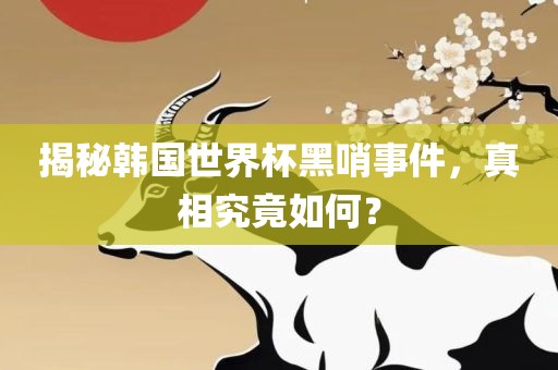 揭秘韩国世界杯黑哨事件，真相究竟如何？