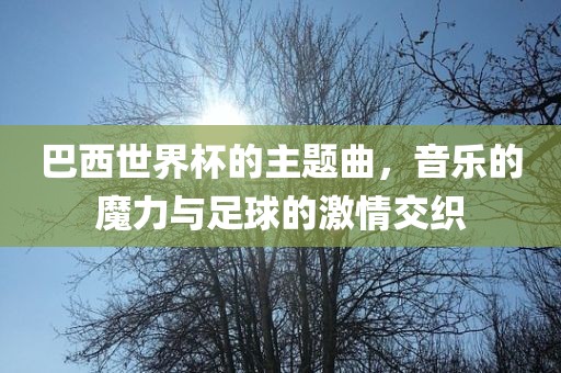 巴西世界杯的主题曲，音乐的魔力与足球的激情交织