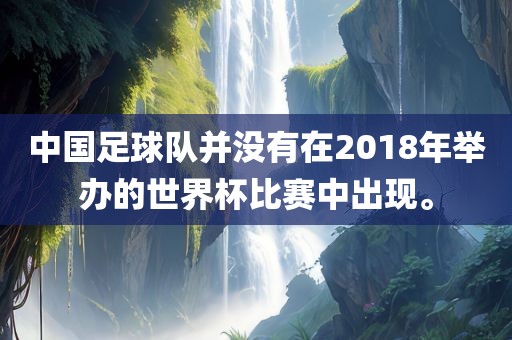 中国足球队并没有在2018年举办的世界杯比赛中出现。