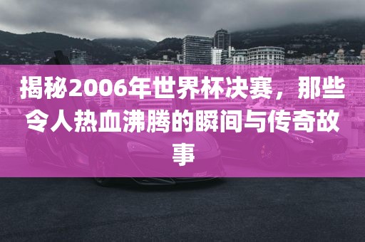揭秘2006年世界杯决赛，那些令人热血沸腾的瞬间与传奇故事洪湖市顺升工程机械租赁有限公司