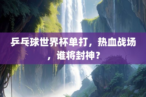 洪湖市顺升工程机械租赁有限公司乒乓球世界杯单打，热血战场，谁将封神？