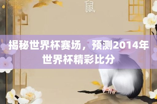 揭秘世界杯赛场，预测2014年世界杯精彩比分