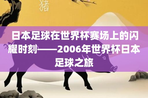 日本足球在世界杯赛场上的闪耀时刻——2006年世界杯日本足球之旅洪湖市顺升工程机械租赁有限公司