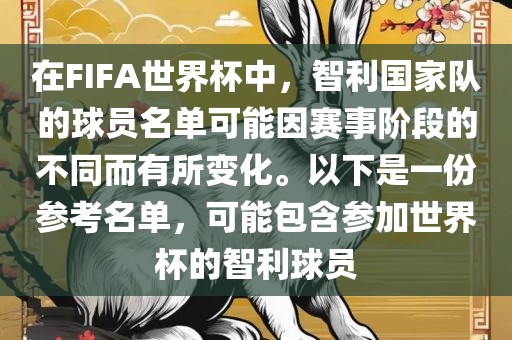 在FIFA世界杯中，智利国家队的球员名单可能因赛事阶段的不同而有所变化。以下是一份参考名单，可能包含参加世界杯的智利球员