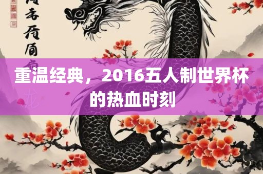 重温经典，2016五人制世界杯洪湖市顺升工程机械租赁有限公司的热血时刻