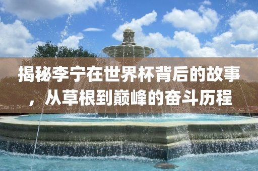 揭秘李宁在世界杯背后的故事，从草根到巅峰的奋斗历程洪湖市顺升工程机械租赁有限公司