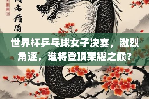 世界杯乒乓球女子决赛，激烈角逐，谁将登顶荣耀之巅？