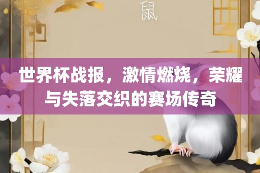 世界杯战报，激情燃烧，荣耀与失落交织的赛场传奇洪湖市顺升工程机械租赁有限公司