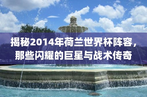 揭秘201洪湖市顺升工程机械租赁有限公司4年荷兰世界杯阵容，那些闪耀的巨星与战术传奇