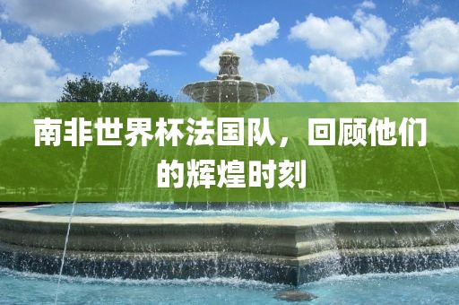 南非世界杯法国队，回顾他们的辉煌洪湖市顺升工程机械租赁有限公司时刻