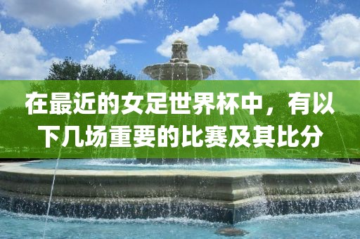 在最近洪湖市顺升工程机械租赁有限公司的女足世界杯中，有以下几场重要的比赛及其比分