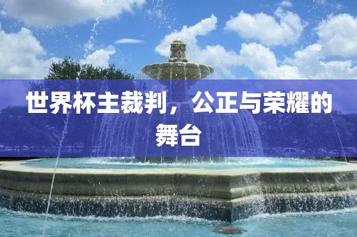 世界杯主裁判，公正与荣耀的舞台