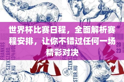 世界杯比赛日程，全面解析赛程安排，让你不错过任何一场精彩对决