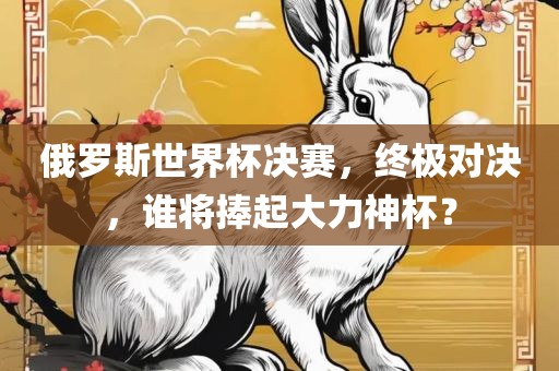 俄罗斯世界杯决赛，终极对决，谁将捧起大力神杯？