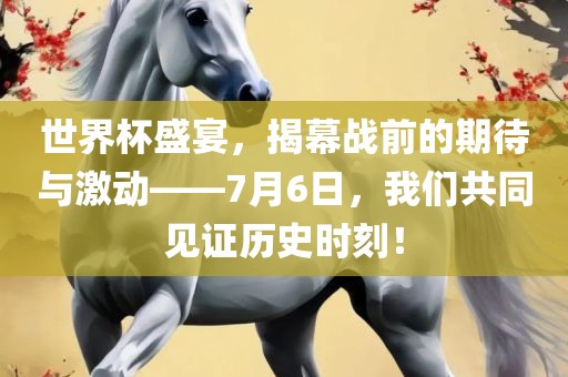 世界杯盛宴，揭幕战前的期待与激动——7月6日，我们共同见证历史时刻！洪湖市顺升工程机械租赁有限公司
