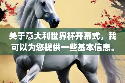 关于意大利世界杯开幕式，我可以为您提供一些基本信息。