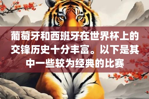 葡萄牙和西班牙在世界杯上的交锋历史十分丰富。以下是其中一些较为经典的比赛
