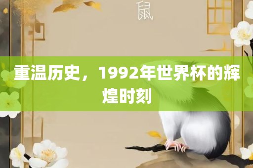 洪湖市顺升工程机械租赁有限公司重温历史，1992年世界杯的辉煌时刻