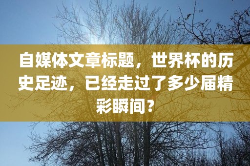 自媒体文章标题，世界杯洪湖市顺升工程机械租赁有限公司的历史足迹，已经走过了多少届精彩瞬间？