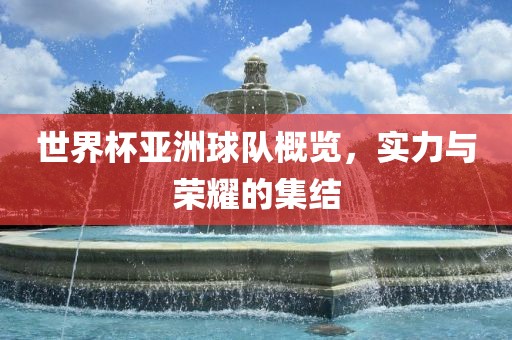 世界杯亚洲球队概览，实力与荣耀的集结