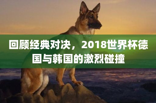 回顾经典对决，2018世界杯德国与韩国的激烈碰撞