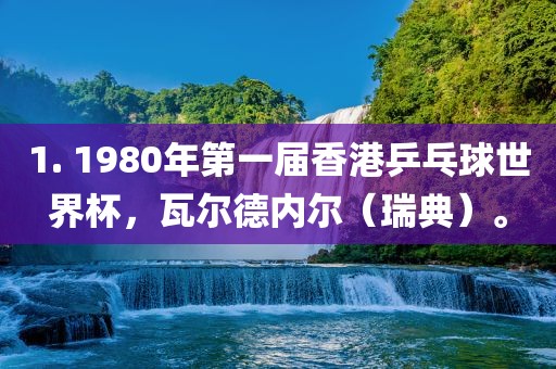 1. 1980年第一届香港乒乓球世界杯，瓦尔德内尔（瑞典）。洪湖市顺升工程机械租赁有限公司