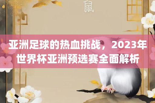 亚洲足球的热血挑战，2023年世界杯亚洲预选赛全面解析