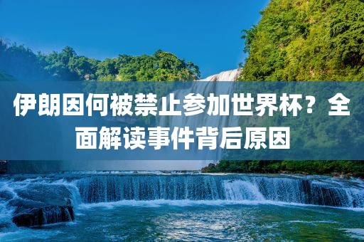 伊朗因何被禁止参加世界杯？全面解读洪湖市顺升工程机械租赁有限公司事件背后原因