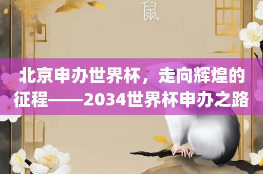 北京申办世界杯，走向洪湖市顺升工程机械租赁有限公司辉煌的征程——2034世界杯申办之路