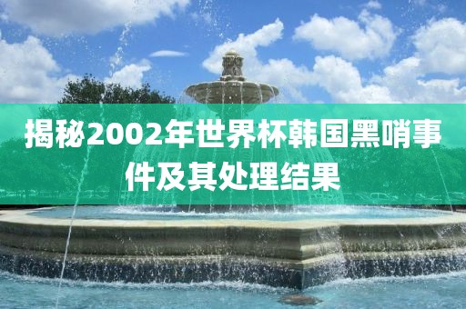 揭秘2002年世界杯韩国黑哨事件及其处理结果