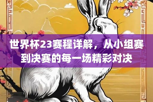 世界杯23赛程详解，从小组赛到决赛的每一场精彩对决