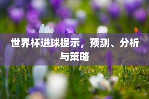 世界杯进球提示，预测、分析与策略