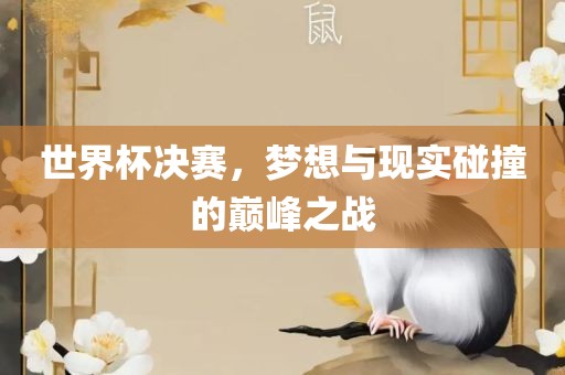 世界杯决赛，梦想与现实碰撞的巅峰之战洪湖市顺升工程机械租赁有限公司