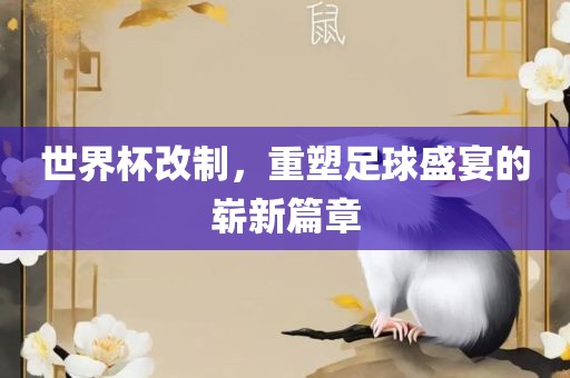 世界杯改制，重塑足球盛宴的崭新篇章洪湖市顺升工程机械租赁有限公司